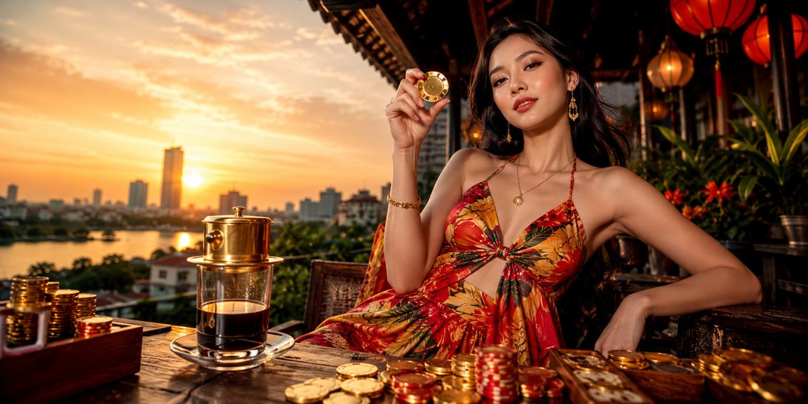 Người dùng Hà Nội thưởng thức cà phê và kiểm tra ưu đãi hoàn tiền trên điện thoại