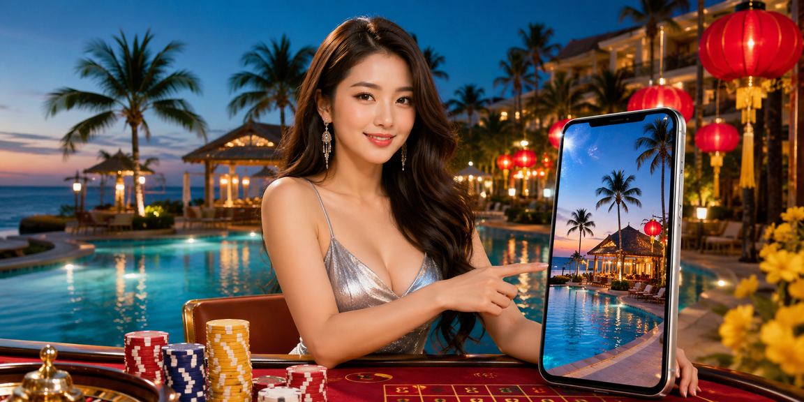 Người chơi dùng thiết bị di động truy cập vào yu7 tại Mũi Né